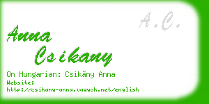 anna csikany business card
